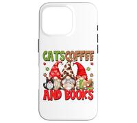 Cute Coffee Lover Cat Mom And Dad Cats Coffee And Books Custodia per iPhone 16 Pro