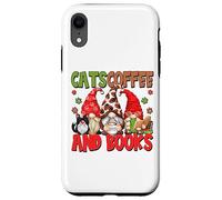 Cute Coffee Lover Cat Mom And Dad Cats Coffee And Books Custodia per iPhone XR