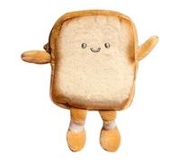Cute Coin Pouch - Polyester fiber novelty purse | Small Toast Coin Purse | Coin Card Holder | Carrying Case & Earbuds Case | 14x13cm Keychain Bag for Store Charging Cable, Change, Coin