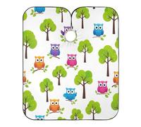 Cute Colorful Cartoon Owls Unisex Mantello Da Barbiere Professionale Mantella Taglio Capelli Tutta Lunghezza Mantellina Parrucchiere Per Uso Domestico Parrucchieri Acconciatura 168X140Cm