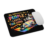 Cute Colorful Zebra My Tolerance for People Lasts This Long Mousepad Portatile Tappetino Scrivania Comodo Tappetino per Mouse per Lavoro Casa Ufficio 25X30Cm