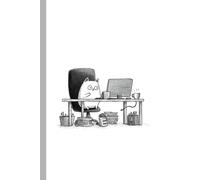 Cute Comic cat working: Work Notebook, Funny Office Gift for Women, Coworker, Boss, Secret Santa Gag Gift (Blank Lined Journal)