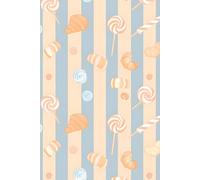 Cute Composition Notebook for Girls Aesthetic Pastel Candy Glossy Cover: Sweet Dessert Pattern Journal, Lined Pages 110, 6x9 Inches for School Notes