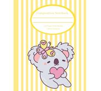 Cute Composition Notebook: Koala Butterfly, Wide Ruled, 7.50in x 9.25in, 110 pages