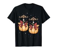 Cute Coquette Bow Pumpkin Fall Harvest Thanksgiving Maglietta