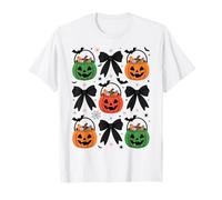 Cute Coquette Bow Pumpkin Season Halloween Autumn Fall Women Maglietta