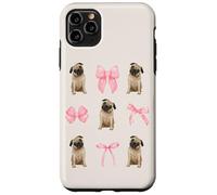 Cute Coquette Pug Pink Bows for Dog Lovers & Pug Owners Custodia per iPhone 11 Pro Max