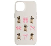 Cute Coquette Pug Pink Bows for Dog Lovers & Pug Owners Custodia per iPhone 14 Plus