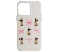 Cute Coquette Pug Pink Bows for Dog Lovers & Pug Owners Custodia per iPhone 14 Pro Max