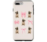 Cute Coquette Pug Pink Bows for Dog Lovers & Pug Owners Custodia per iPhone 7 Plus/8 Plus
