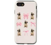 Cute Coquette Pug Pink Bows for Dog Lovers & Pug Owners Custodia per iPhone SE (2020) / 7/8