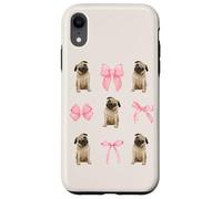 Cute Coquette Pug Pink Bows for Dog Lovers & Pug Owners Custodia per iPhone XR