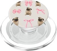 Cute Coquette Pug Pink Bows for Dog Lovers & Pug Owners PopSockets PopGrip per MagSafe