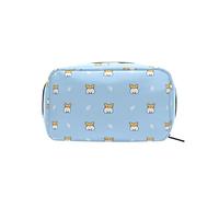 Cute Corgi Dogs Paw Makeup Bag Organizer portatile Borsa cosmetica per custodia da viaggio per trucchi, regali, borsa da toilette per uso quotidiano per ragazze e donne