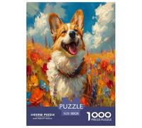 Cute Corgi Jigsaw Puzzle Impossibili 1000 Pezzi Decorazione Per La Casa. Rilassamento E Intelligence Per Adulti E Bambini Da 12 Anni 38x26cm/1000pcs