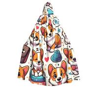 Cute-Corgi-Kawaii - Mantello con cappuccio da strega, costume di Halloween con cappuccio
