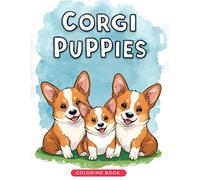 Cute Corgi Puppy Coloring Book | 8.5 x 11" | 50 Unique Puppy Coloring Pages | Coloring Fun for all ages!