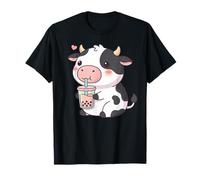 Cute Cow Bubble Tea Kawaii Anime Cows Lover Girls Maglietta