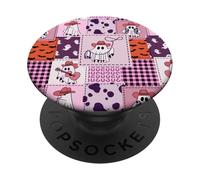 Cute Cowboy Ghost Patchwork Halloween Spooky Western PopSockets PopGrip Adesivo