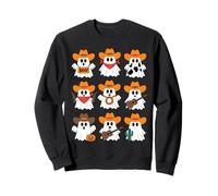 Cute Cowboy Ghosts Halloween Western Spooky Graphic Felpa