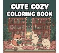 Cute Cozy Coloring Book: Adorable Relaxing Scenes with Cute Animals, Warm Aesthetic & Comforting Bookish Vibes