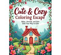 Cute & Cozy Coloring Escape: A Cute & Simple Coloring Book for Adults and Teens Featuring Adorable Characters, Creepy Creatures, and Cozy Hygge Scenes for Relaxation