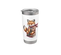 Cute Cozy Fox Lettura Libri Autunno Caffè Bicchiere termico in acciaio inox doppia parete