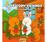 Cute Cozy Friends Coloring Book: For Adults and Teens: Adorable and Relaxing Kawaii Scenes for Stress Relief