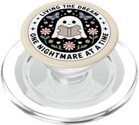 Cute Creepy Ghost Book Reading Librarian Bookish Funny PopSockets PopGrip per MagSafe
