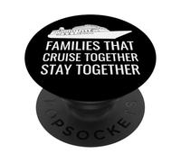 Cute Cruise Together Stay Together Family Boat Vacation PopSockets PopGrip Adesivo