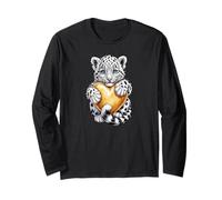 Cute Cub Bengal Tiger Design Growling Wild Animal Maglia a Manica