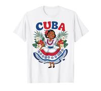 Cute Cuban Girl Cuba Traditional Dance Flowers Latina Maglietta