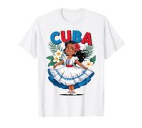 Cute Cuban Girl Cuba Traditional Dance Flowers Latina Maglietta