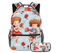 Cute Cupid aggiorna i tuoi elementi essenziali per la scuola, zaino con astuccio, perfetto per ragazzi, ragazze e adolescenti, Multicolore#05, B：29.4x20x40cm P：19x7.5x3.8cm, Zaini Daypack