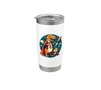 Cute Daddy Dinosaur Son Fathers Day Astronave Bicchiere termico in acciaio inox doppia parete