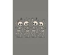 Cute Dancing Skeletons Notebook - 5.5" x 8.5" (14.0 × 21.6 cm): A pocket notebook with for everything, from notes to journaling: 5.5" x 8.5" with 7 mm lined pages and a "Dancing Skeletons” cover - small enough to carry, big enough to inspire.