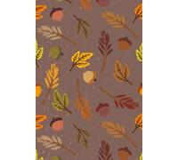 Cute Dark Autumn Leaves and Acorns With Sprinkles 50 Watermark Blank Page Notebook/Journal