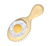 Cute Decorative Comb for Women, Air Cushion Comb, Massage Comb with Poached Egg Design, Portable Comb, Cute Cartoon Scalp Brush for All Hair Types, 5.71x2.36x0.98 Inches, 35g