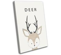 Cute Deer Animal For Kids Room SINGLE TELA parete arte foto stampa