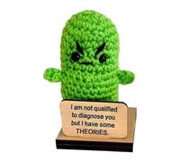 Cute Desk Plush Toy, Knitted Cucumber Doll Pack, with 11 cm Positive Emotion Plush System Set, Quality Handmade Yarn Build Set, Modern Whimsical Design Style, for Outdoor Shelf Decoration Use Kit
