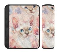 Cute Devon Rex Cats Blush 2 pz seggiolino auto tracolla pad rilascio stress al collo e spalle per la maggior parte delle auto Protector para cinturón de carro