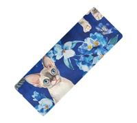 Cute Devon Rex Cats Royal Blue stampato tappetino da yoga con borsa di trasporto in gomma naturale antiscivolo, con borsa da yoga tapete para ejercicio 180,3 x 66 cm per gli uomini