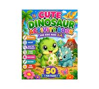 Cute Dinosaur Activity Book for Kids Ages 3-6: Coloring, Mazes, Spot the Difference, Counting, Matching, Tracing & Fun Learning Games