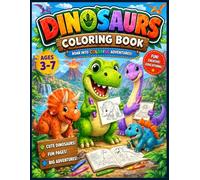 Cute Dinosaur Coloring Book for Kids Ages 3-7: 70+ Big and Simple Prehistoric Friends to Color | Easy Coloring Pages with Blank Backs to Prevent Bleed-Through