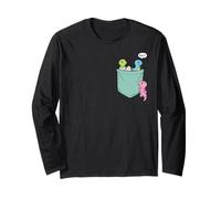 Cute Dinosaur Pocket Adventure Cartoon Art T-Rex Bambini Maglia a Manica