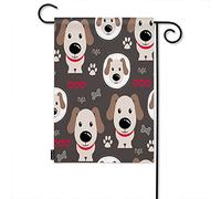 Cute Dog Bones Impronte Welcome Garden Flag,Animal Dog Smile Face Sweet Heart Kitty Paw Farmhouse Garden Flags 12x18 Inch Yard Flag Banner Portico Bandiere per Patio Prato Villa Park Outdoor