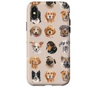 Cute Dog Breed Faces for Pet and Puppy Lovers Custodia per iPhone X/XS