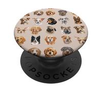 Cute Dog Breed Faces for Pet and Puppy Lovers PopSockets PopGrip Adesivo
