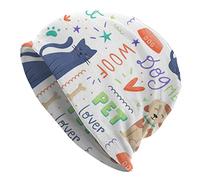 Cute Dog Cat Kitten Colorato Doodle Beanie Hat Inverno Caldo Morbido Cappello Lavorato A Maglia per Uomo Donna