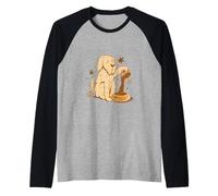 Cute Dog Coffee Lover Funny Caffeine Design Maglia con Maniche Raglan